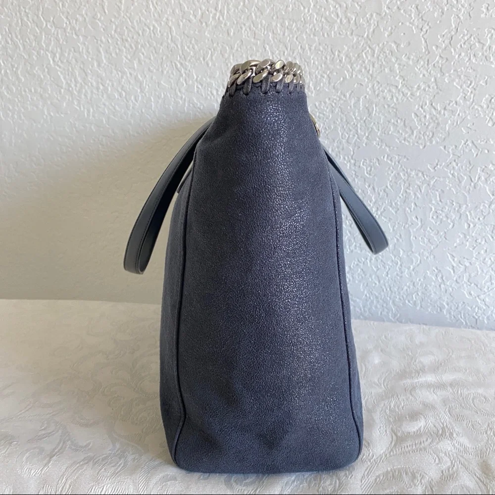 Stella McCartney navy Falabella Shaggy Deer Tote Bag